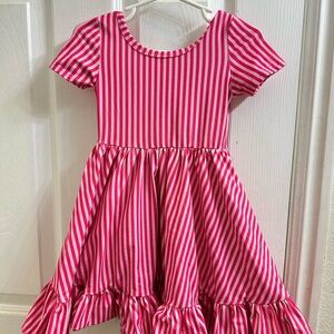 Little Stocking Co. Pink Striped Dress (3T)